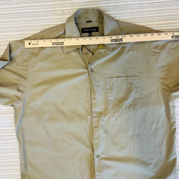 Kenneth Cole New Year Khaki Button Up, Size 16.5 (34-35) - Picture 4 of 8
